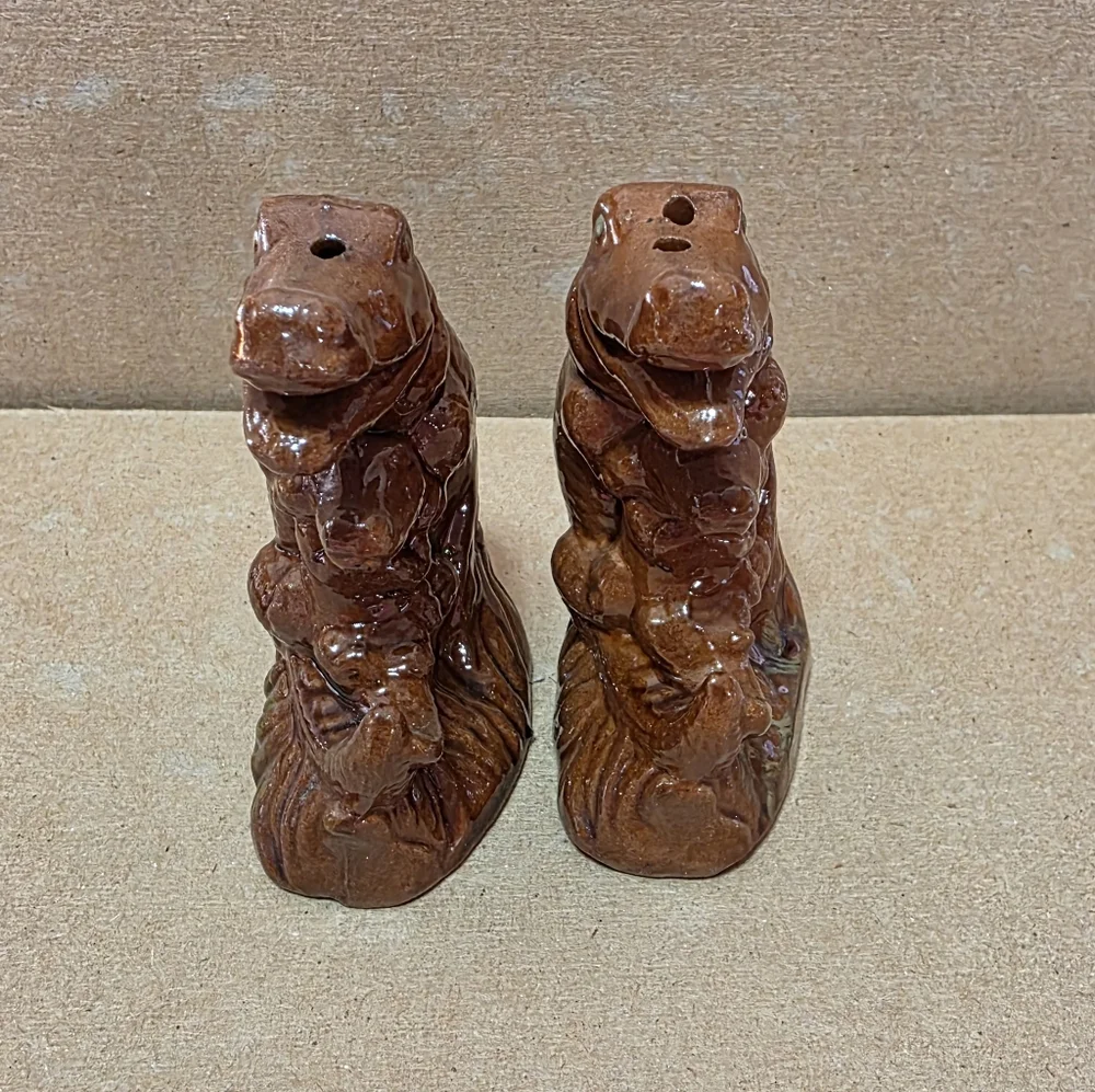 Vtg Florida Alligator Crockodile Salt Pepper Shaker Set #181